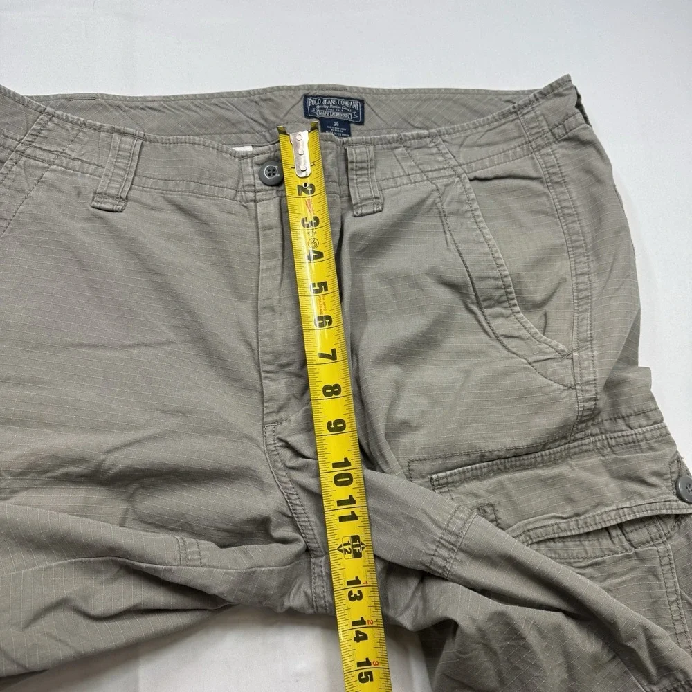 Ralph Lauren Polo Jeans Y2K Shorts Men's 39x12 Gray Cargo Ripstop Utility Hiking